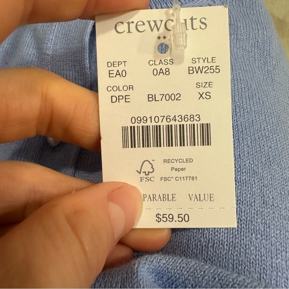 J crew dusty periwinkle Girls' pearl-button Casey cardigan sweater - Picture 2 of 2